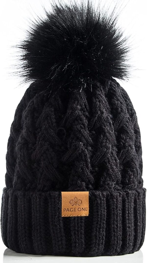 Womens Winter Ribbed Beanie Crossed Cap - Image 2