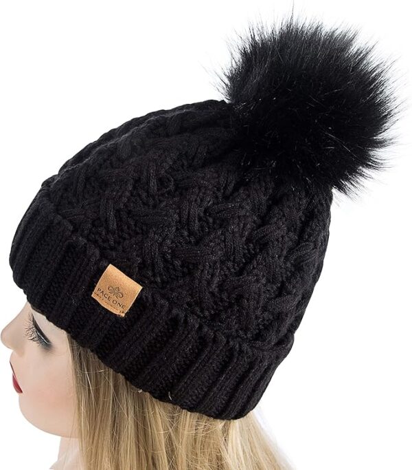 Womens Winter Ribbed Beanie Crossed Cap