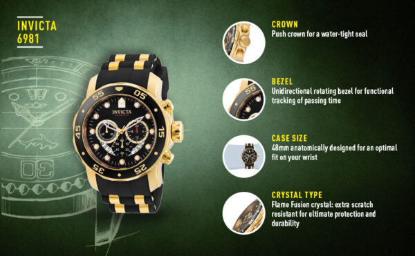 Men's Pro Diver Stainless Steel Quartz Watch - Image 2