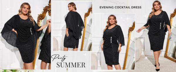 Women's Plus Size Chiffon Ruffle Flattering - Image 4