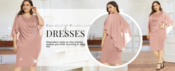 Women's Plus Size Chiffon Ruffle Flattering - Image 5