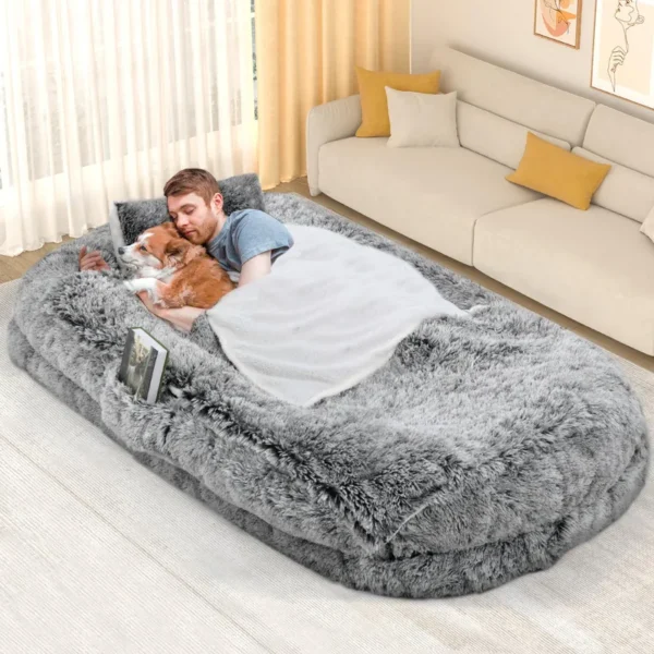 Human Dog Bed Extra Large Memory Foam for Adults and Pets with Blanket - Image 2