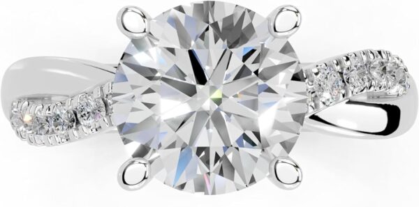 Diamond Engagement Anniversary Wedding Ring In 14K Gold Platinium for Women - Image 5
