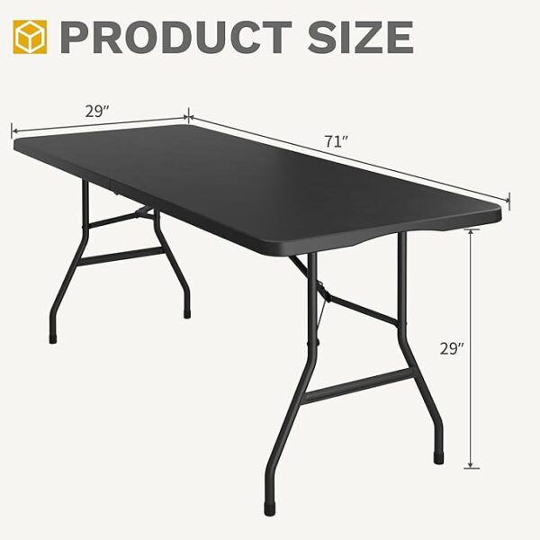 YITAHOME Heavy-Duty 6ft Folding Table with Handle - Image 2