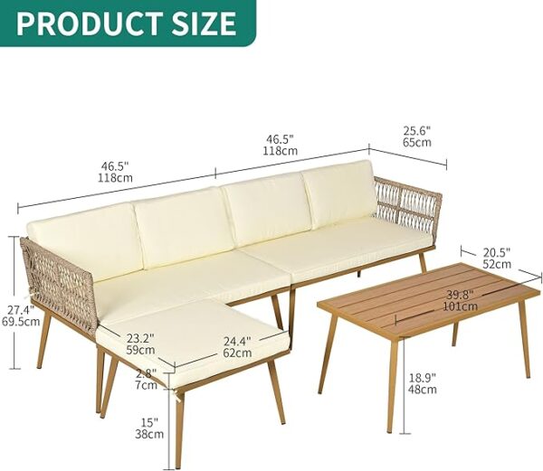 YITAHOME 4 Pieces Outdoor Patio Furniture Set - Image 5