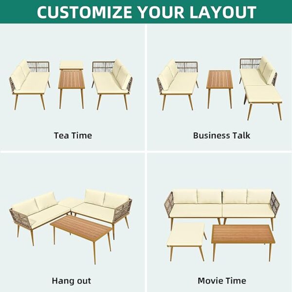 YITAHOME 4 Pieces Outdoor Patio Furniture Set - Image 6