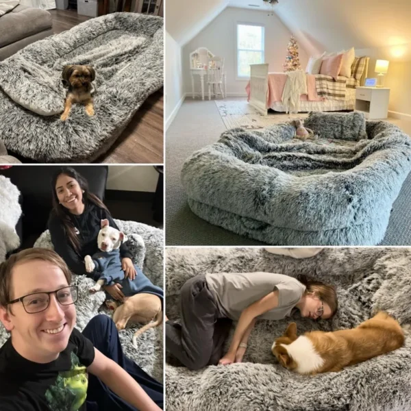Human Dog Bed Extra Large Memory Foam for Adults and Pets with Blanket - Image 3
