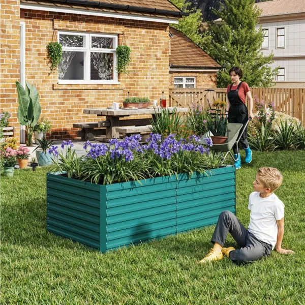Outdoor Large Metal Raised Garden Bed