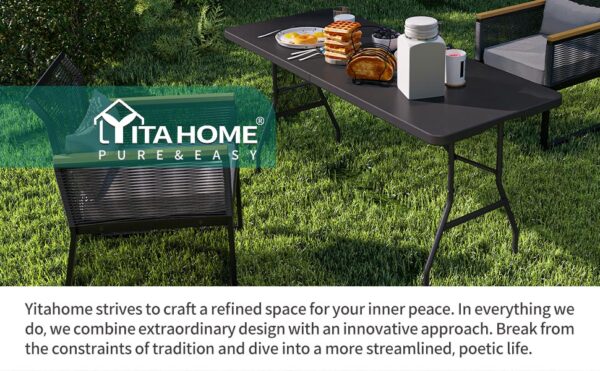 YITAHOME Heavy-Duty 6ft Folding Table with Handle - Image 6