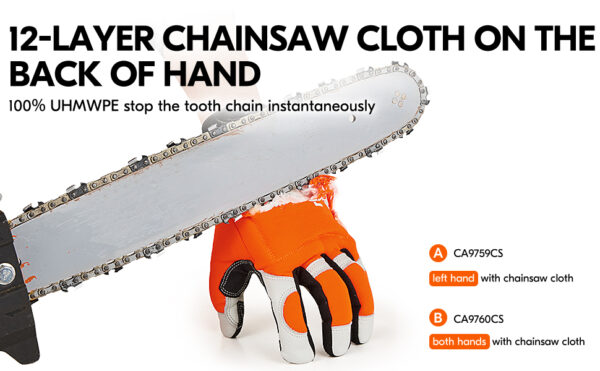 Chainsaw Gloves,12-Layer Saw Protection - Image 4