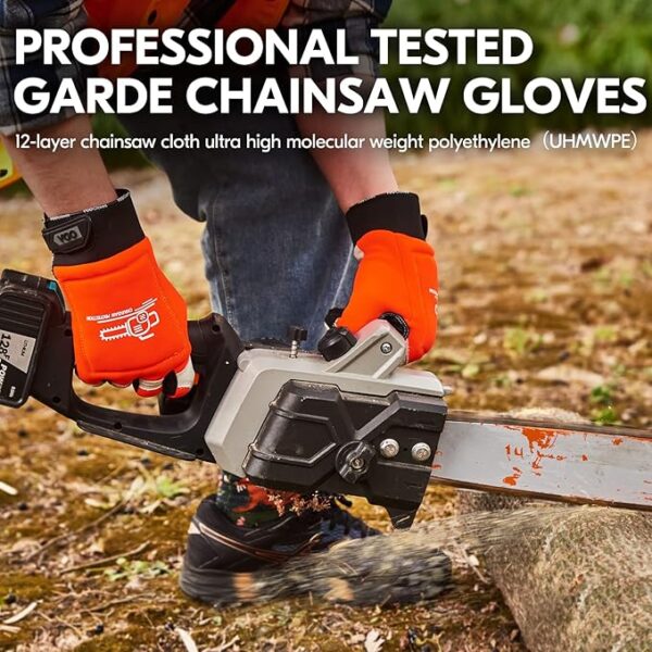 Chainsaw Gloves,12-Layer Saw Protection - Image 7