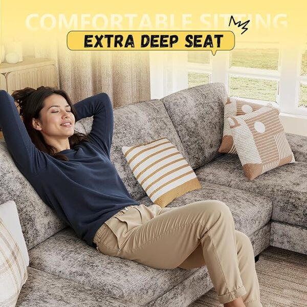 4 Seat Modern Sofa with Removable Pillows - Image 3
