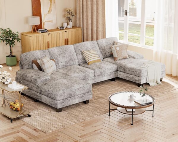 4 Seat Modern Sofa with Removable Pillows